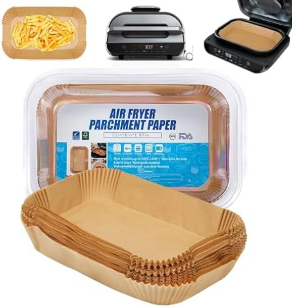 Air Fryer Liners Disposable For Ninja Fg551/Dg551/Ig651/Ig601 Foodi Smart Xl Indoor Grill100Pcs Rectangular Airfryer Linersair Fryer Parchment Paper Linersbaking Paper Air Fryer Accessories
