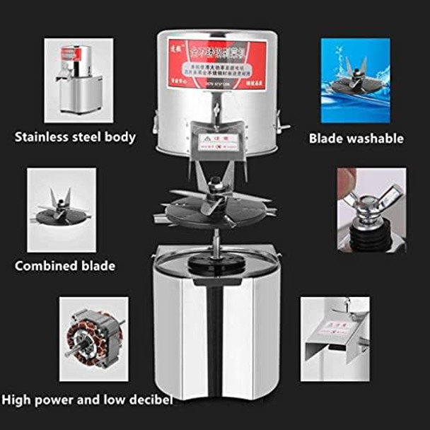 120Kg/H Commercial Food Processor Machine 110V 600W High Power Electric Vegetable Meat Chopper Grinder Stainless Steel Adjustable Thickness Food Slicer - 110Volt Granular Type