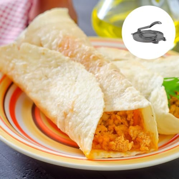 Besportble Aluminum Tortilla Maker Press 8.26-Inch Nonstick Dough Press Machine For Maize Tortillas Bread And Flat Foods Dishwasher Safe Silver