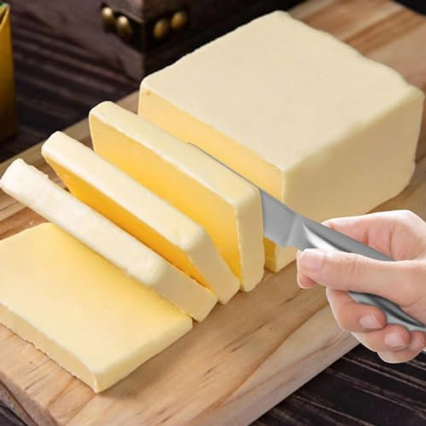 1 Pcs Stainless Steel Cheese Knife Butter Spreader Knife Condiment Knife Multipurpos Kitchen Knife Gadgets For Pastry Cold Butter Jam Pastry Making (Silver) 6.3In