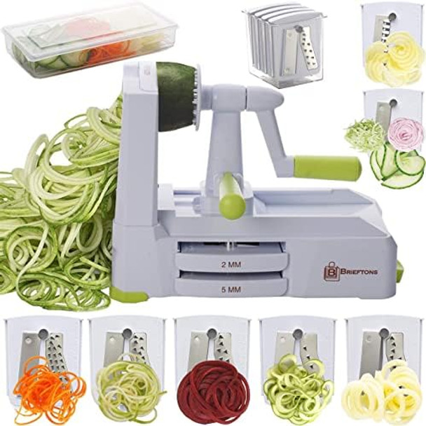Brieftons 7-Blade Spiralizer & Brieftons Express Food Chopper (8.5-Cup)