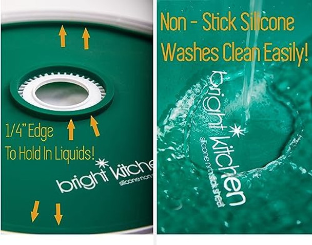 5 Fruit Leather Silicone Dehydrator Sheets Edges Fits Cosori Cfd-N051-W Fits Elite Gourmet Efd319 Round Non-Toxic Lip Efd319 Mold Batter Liquids Fruit Roll Up Leather Circle Reusable