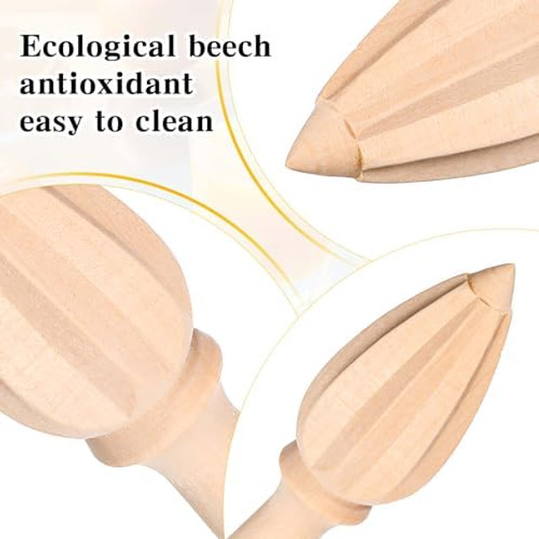 2 Pcs Wooden Citrus Reamer Wood Handheld Hand Citrus Lemon Juicer Easy To Hold Kitchen Juicing Tool Manual Fruit Orange Lime Lemon Juice Reamer Extractor For Daily Home Bar Cafe Restaurant Use