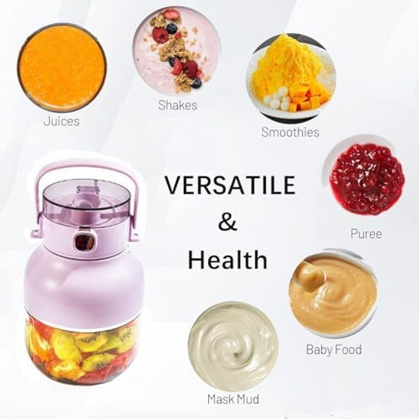 Portable Blendermultifunctional Portable Juicer Cupfruit Mixers Juicersshakes And Smoothiesrechargeable Travel Juicer Cup Electric Fruit Juice Mixer For Travel Sports Kitchen27Oz（Purple）