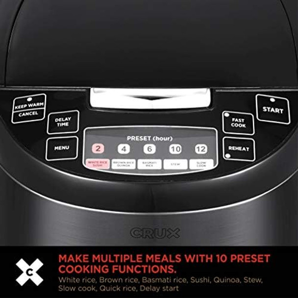 Crux Cordless Hand Immersion Blender 7.5 Inch Blending Arm Mix Whip Puree Sauces/Soups Rechargeable Easy To Clean Dishwasher Safe Removeable Parts Stainless Steel/Black 14790