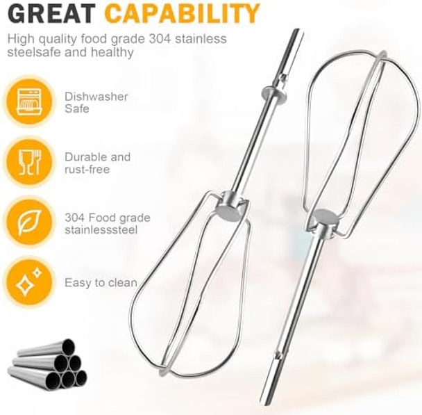 Hand Mixer Beaters Replacement For Ninja Foodi Power Mixer System (Ci100 Series) Stainless Steel Hand-Mixer Attachment Ci100 Ci101 Cc105A Ci105Brn & Ci101H