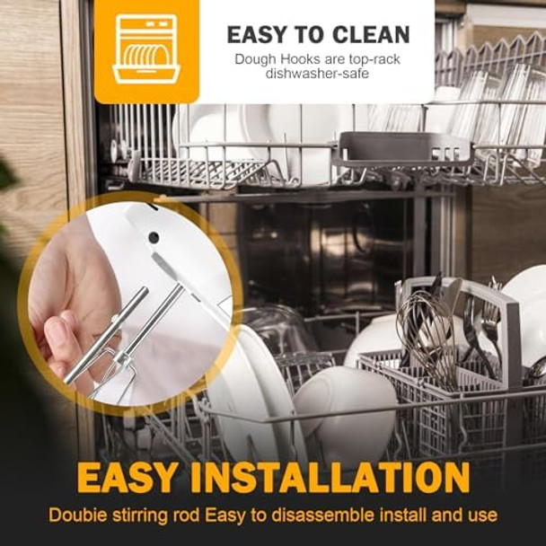 Hand Mixer Beaters Replacement For Ninja Foodi Power Mixer System (Ci100 Series) Stainless Steel Hand-Mixer Attachment Ci100 Ci101 Cc105A Ci105Brn & Ci101H