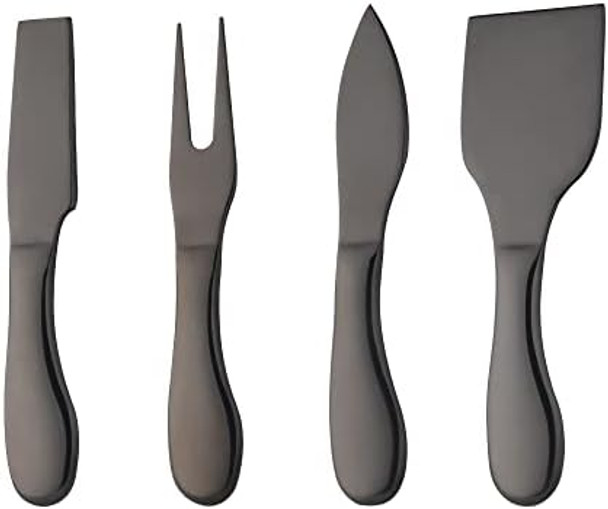 4 Pieces Cheese Knives Set Premium Stainless Steel Cheese Slicer Cheese Cutter Perfect For Parties Wedding Christmas Birthday - Matte Black