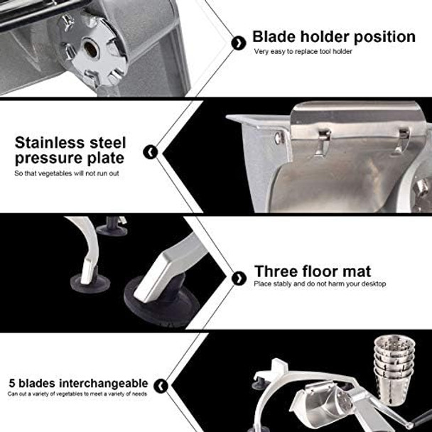 Hand Crank Grater Multi Functional Manual Vegetable Cutter Chopper Kitchen Food Processors With 5 For Cheese Potato Zucchini Nuts Chocolate