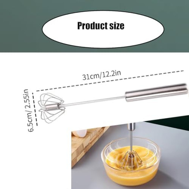 12In-Stainless Steel Hand Mixer Whisk Rotatable Beater Hand Mixer For Mixing. For Cookingbeating&Stirring