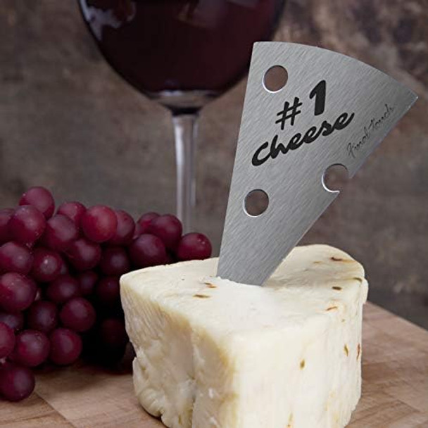 Final Touch Cheese Marker Set - Stainless Steel Markers For Easy Cheese Identification - Includes Non-Permanent Marker - Professional Presentation For Cheese Boards (Fta7080)