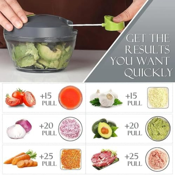 Manual Food Processor Vegetable Chopper Portable Hand Pull String Garlic Mincer Onion Cutter Garlic Grinder Shredders Masher Crusher Complementary Food Mixer For Fruits.