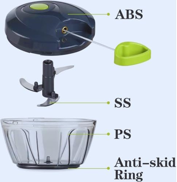 Manual Food Processor Vegetable Chopper Portable Hand Pull String Garlic Mincer Onion Cutter Garlic Grinder Shredders Masher Crusher Complementary Food Mixer For Fruits.