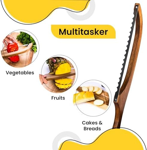 Bread Slicer for sourdough bread artisan bread bread loaf baguette. Bread knife 10" serrated lightweight comfortable to grip and stylish. Doubles as a meat slicer cheese cutter pastry cutter