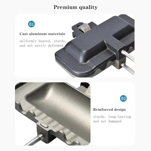 Sandwich Maker Double-Sided Hot Dog Toaster Nonstick Sandwich Skillet With Removable Handlesandwich Baking Pan For Indoor Outdoor Camping Home Kitchen Breakfast