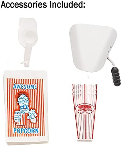 Foundation Popcorn Machine - 1.5-Gallon Countertop Popper With 6-Ounce Kettle Old Maids Drawer And Warming Tray By Great Northern Popcorn (Red)