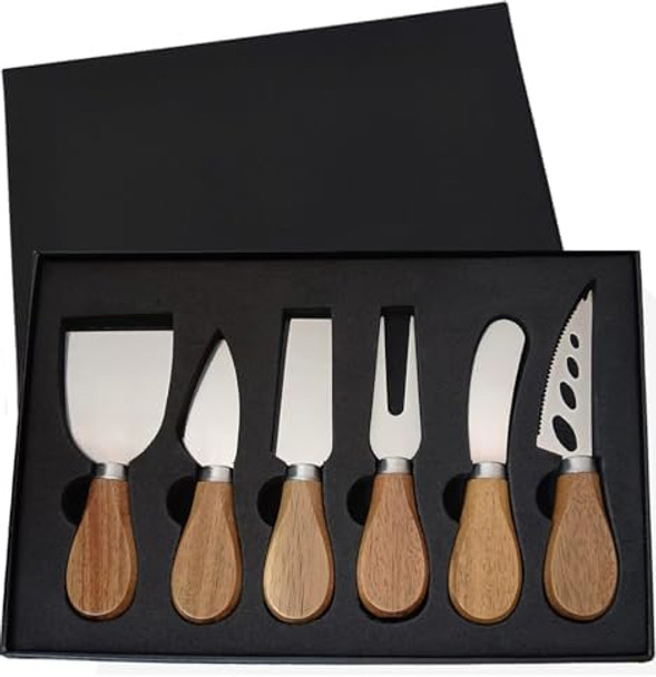 4 Piece Cheese Knife Setcheese Knives Wood Handle Stainless Steel Slicer Spreading Cheese Knife Set For Charcuterie Ancheese Spread Perfect For Cheese Slicer And Butter Cutter