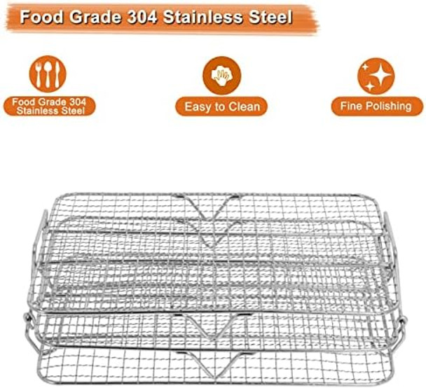 Air Fryer Rack Compatible With Ninja Foodi Grill Xl Air Fryer Fg551 Ig601 Ig651 Indoor Grill Comes With Basting Brush Spatula And Kitchen Tongs