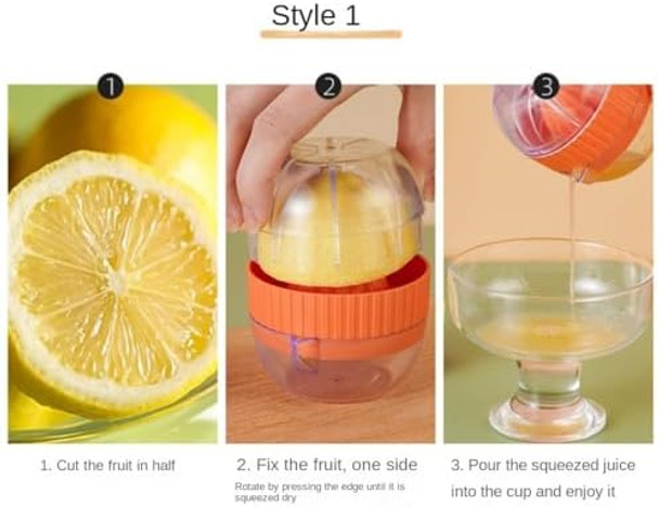 Lemon Squeezer Manual 2 Pcs Citrus Orange Juicer With Plastic Cup Easy Use Fruit Press For Bar Home Multi-Function Handheld Kitchen Vegetable Gadgets