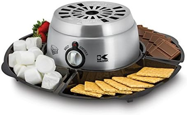 Kalorik 4-In-One Sandwich Grill And Waffle Maker With Interchageable Nonstick Plates And Cool-Touch Handle Perfect For Waffles Grilled Cheese Fried Eggs And More 800-Watts Stainless Steel