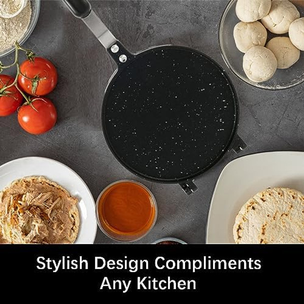 Double Sided Frying Pan Tortilla Press Pan Nonstick Grilled Cheese Maker Sandwich Maker Panini Presses Aluminum Flip Grill Pan With Bakelite Handle Waffle Pancake Snack Griddle Pan For Home