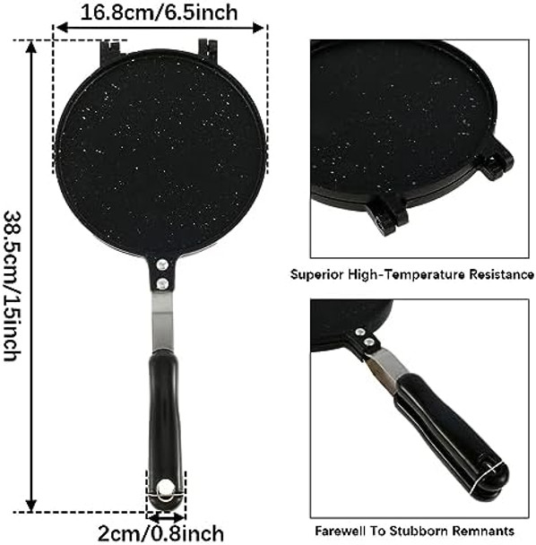 Double Sided Frying Pan Tortilla Press Pan Nonstick Grilled Cheese Maker Sandwich Maker Panini Presses Aluminum Flip Grill Pan With Bakelite Handle Waffle Pancake Snack Griddle Pan For Home