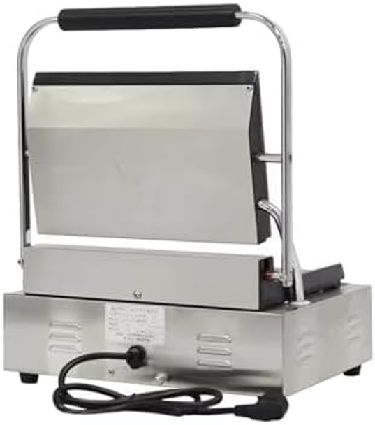 Commercial Panini Press With Grooved Grill Sandwich Maker Machine Electric Contact Grill Single (Single Grooved Top&Smooth Bottom) Commercial Panini Press With Grooved Grill Sandwich Maker Machine Electric Contact Grill Single (Single Grooved Top&Smooth Bottom)