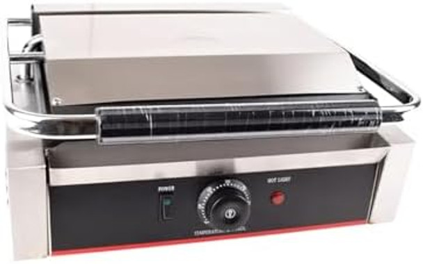 Commercial Panini Press With Grooved Grill Sandwich Maker Machine Electric Contact Grill Single (Single Grooved Top&Smooth Bottom) Commercial Panini Press With Grooved Grill Sandwich Maker Machine Electric Contact Grill Single (Single Grooved Top&Smooth Bottom)