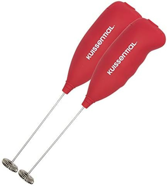 Handheld Milk Frother Slickfroth 2.0 - Portable Lightweight Electric Cappuccino Latte Coffee & Drink Mixer - Powerful Battery Powered One-Button Stirrer Wand For Easy On The Go Whisking