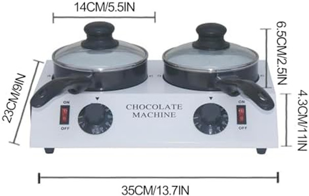 80W Electric Chocolate Melting Machine Melt Chocolate Cream Butter Non-Stick Chocolate Melting Pot Aluminum Temperature Controllable Heating Pot For Cake Shops