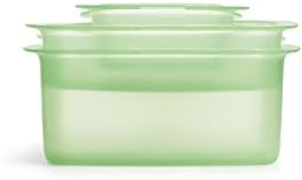 Lekue Ovo Red And Clear Platinum Silicone 3.5 Ounce Square Egg Cooker