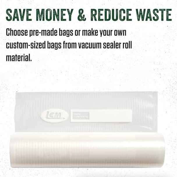 Lem Products Maxvac Combo Pack Of Vacuum Sealer Bags And Rolls Compatible With Major Vacuum Sealer Brands