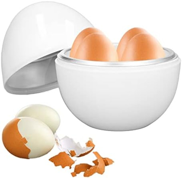 Hard Boiled Egg Cooker Cook 4 Eggs In Minutes Compact Design For Easy Storage Microwaving Function For Moist And Tender Eggs