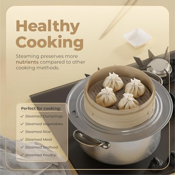 Prime Home Direct Stainless Steel Steamer Ring Adapter & 12-Inch Reusable Silcone Steamer Liners