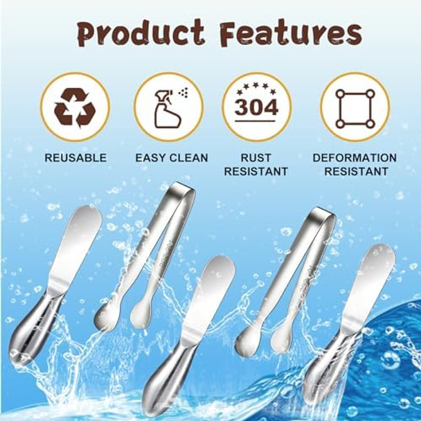 Spreader Knife Set8-Piece Cheese And Butter Spreader Knivesmini Serving Tongsstainless Steel Multipurpose Butter Knives Used For Cheese Cold Butter Jam And Other Kitchen Daily