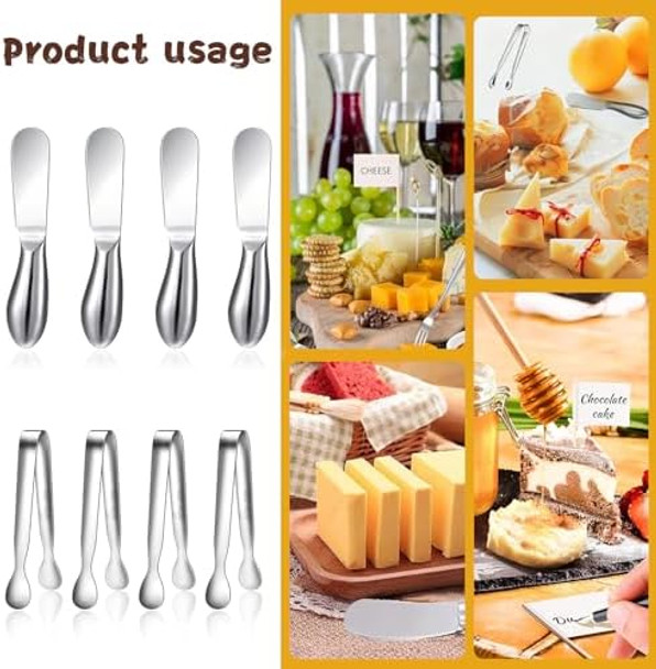 Spreader Knife Set8-Piece Cheese And Butter Spreader Knivesmini Serving Tongsstainless Steel Multipurpose Butter Knives Used For Cheese Cold Butter Jam And Other Kitchen Daily