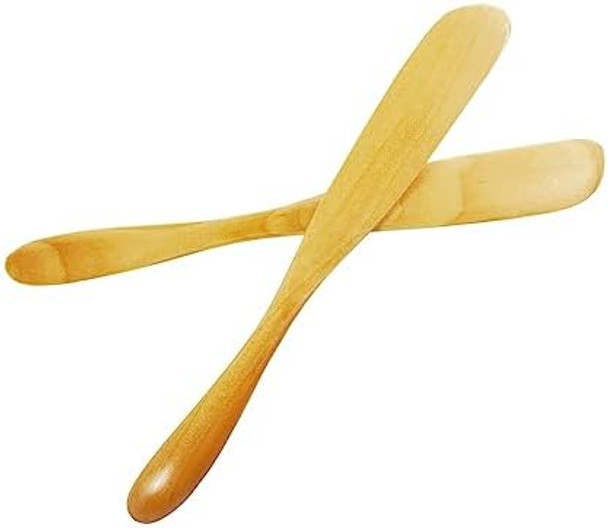 Sanrich 10Pcs Wood Spreaders Butter Tableware Knifes For Cheese Sandwiches Breakfast Homemade Marmalade The Jar Of Jelly Pesto (Burlywood)