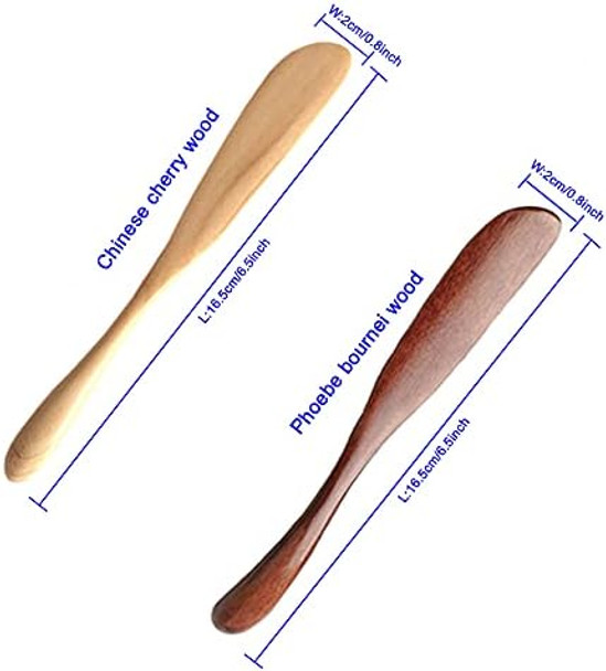 Sanrich 10Pcs Wood Spreaders Butter Tableware Knifes For Cheese Sandwiches Breakfast Homemade Marmalade The Jar Of Jelly Pesto (Burlywood)