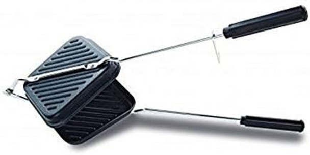 Non-Stick Iron Coating 2 Side - Cut Gas Sandwich Toaster Snack/Sandwich Griller/Sandwich Maker (Black)