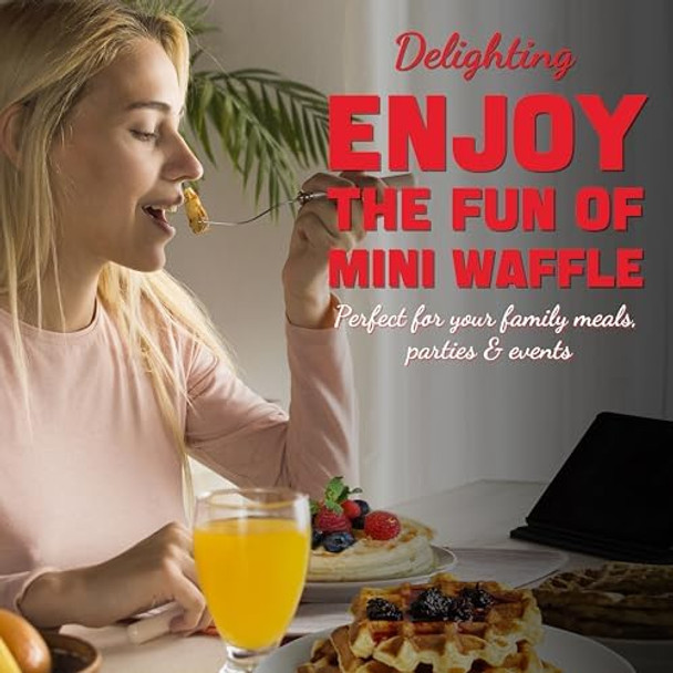 4 Inch Double Mini Waffle Maker Machine Chaffle Maker Waflera Electrica Small Waffle Iron For Waffles Keto Chaffles Hash Browns Cookies Non-Stick Plates