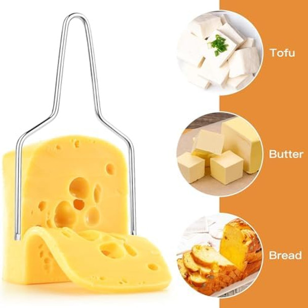 Cheese Slicer And Cheese Knife Stainless Steel Wire Cheese Slicers For Block Cheese Butter Avocado Slicer Cheese Slicer Accessories Kitchen Knife Cheese Cutter Cheese Cutter Kit (2Style)