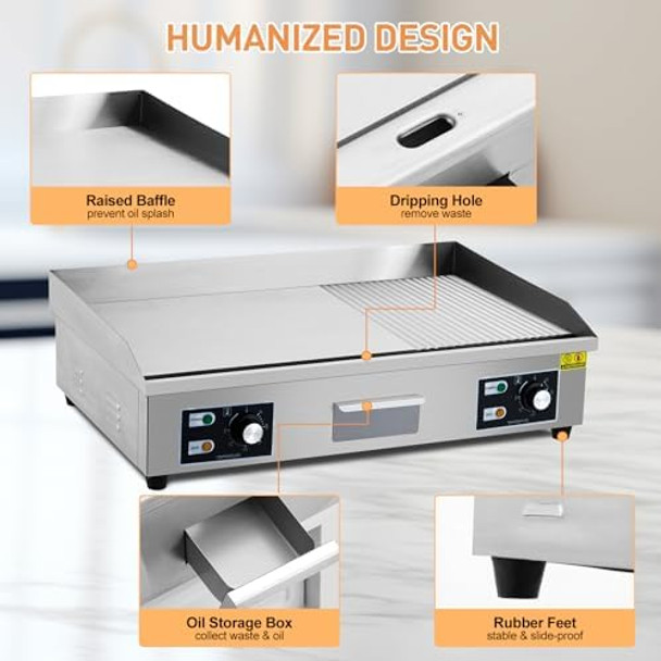 Electric Chef Chafing Dish Buffet Set 9Qt Buffet Servers And Warmers Digital Display Temperature Warming Tray Stainless Steel Food Warmer For Parties Commercial Food Steam Table