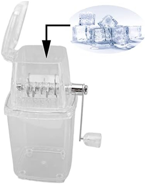 Topincn Manual Ice Crusher Multifunctional Specialty Appliances Shaved Ice Machines Household Ice Breaker With Clear Internal Structure For Home Kitchen Using (Translucent)