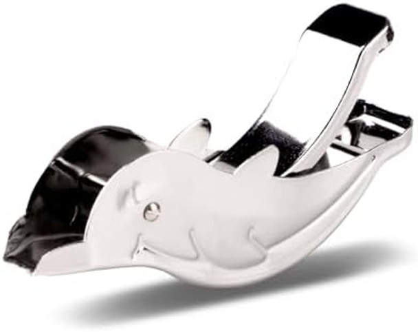 Dolphin-Shaped Manual Lemon Squeezer – 90% Juice Yield 304 Stainless Steel With N52 Magnet 360° Rotatable & Non-Slip Design – Easy Cleaning Space-Saving For Kitchen Cocktails Bbq And Outdoor Use