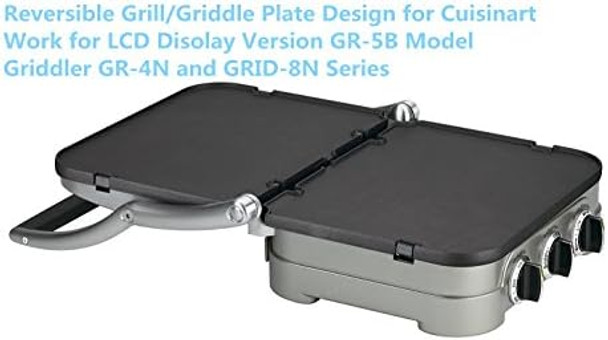 Reversible Grill/Griddle Plate For Cuisinart Griddler Gr-4N 5-In-1