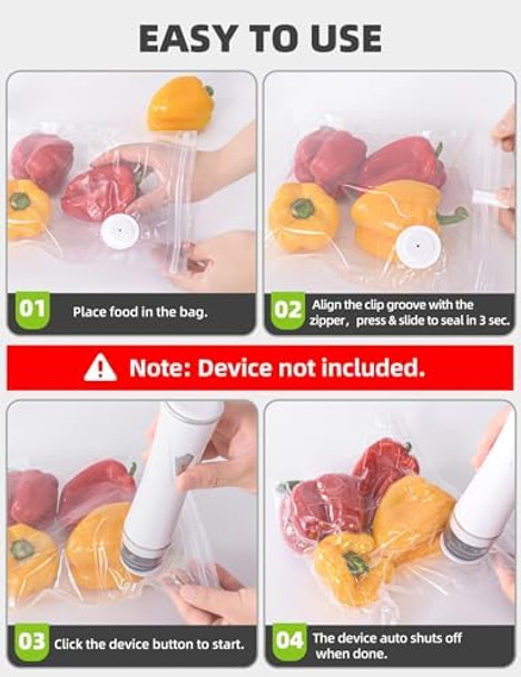 Vacuum Sealer Bags Reusable Vacuum Zipper Bag Bpa Heavy Duty Vacuum Storage Bag For Food Small Size 15 Bags