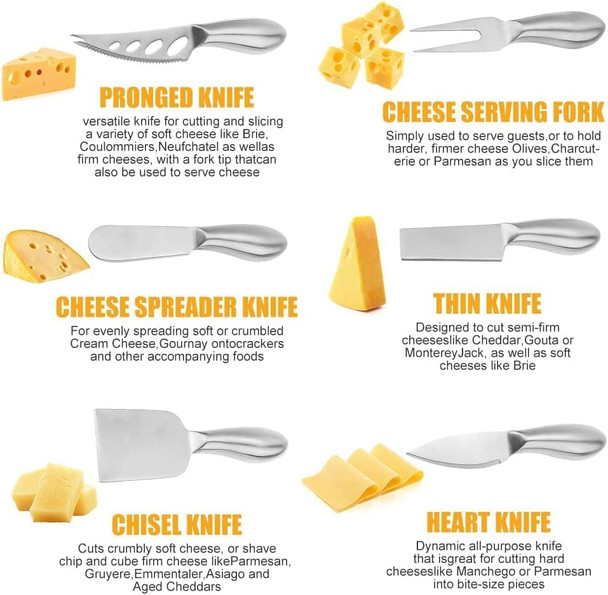4Piece Cheese Knives Set Mini Steel Stainless Cheese Knife Set For Charcuterie Ancheese Spread Perfect For Cheese Slicer And Butter Cutter (Silver -4Pcs)