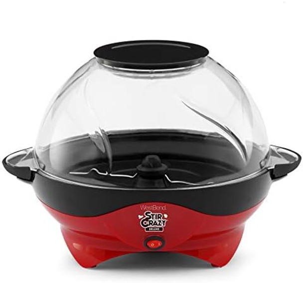 West Bend Deluxe 8231 Stir Crazy Electric Hot Oil Popcorn Popper Machine Red