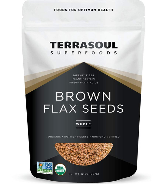 Terrasoul Superfoods Organic Brown Flax Seeds 2 Pound