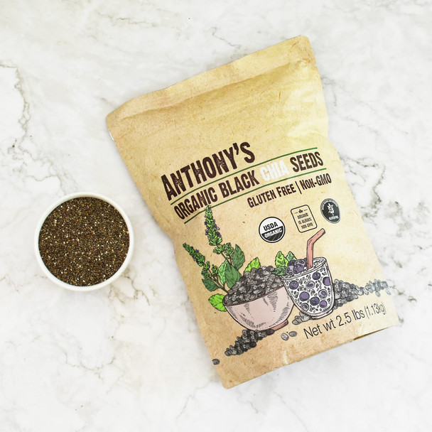 Anthony's Organic Chia Seeds  2.5 lb  Gluten Free  Vegan  Keto Friendly